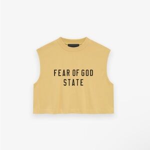 Fear of God Essentials Logo Printed Cropped Muscle T-Shirt